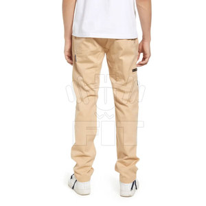 Pantalon cargo 100% coton coupe ample pour homme avec 6 poches en toile légère à motif droit quantité minimale de commande bas du fabricant pakistanais - Product Image 2