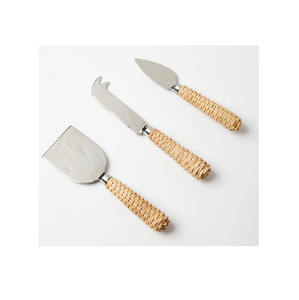 Stainless Steel Rattan <b>Cheese</b> <b>Set</b> Premium Quality Fancy Design <b>Cheese</b> Tools Hot Selling Product Rattan Handle <b>Cheese</b> <b>Set</b> - Product Image 2
