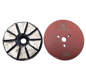 Disque de meulage diamanté <span class=keywords><strong>à</strong></span> liaison métallique CPS de 3 po / 76 mm, 10 segments biseautés, avec 3 trous M6 pour meuleuses de sol <span class=keywords><strong>à</strong></span> visser - Product Image 5