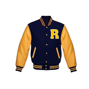 Veste universitaire d'excellente qualité pour hommes patchs de broderie en chenille personnalisés manches en cuir veste de baseball décontractée - Product Image 5