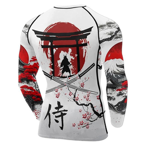 เสื้อครึ่งแขนเสื้อแบบมีหน่วยป้องกันผื่นคันดีไซน์แบบ Ghrapic สีแดงงานตามสั่ง