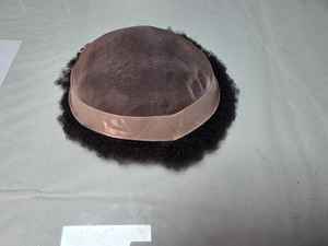 Toupet de cheveux afro Taz, base mono, perruque prothèse pour hommes - Noir africain bangladais - Product Image 2