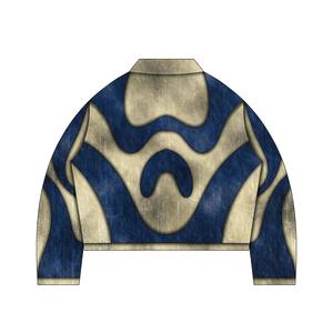 ชุดกีฬาแบบมีฮู้ดผ้าซักด้วยกรดชุดวอร์มปักลาย3D พิมพ์ DTG แบบมีซิปรูดติดโลโก้ออกแบบได้ตามต้องการ - Product Image 3