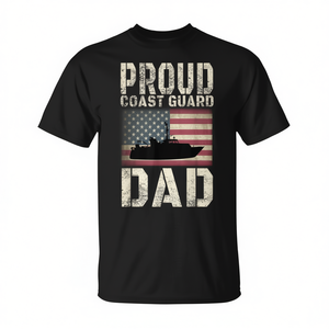 Camiseta con bandera estadounidense del Guardacostas, para papá orgulloso de la Guardia Costera de EE. UU. - Product Image 2