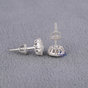 925 Sterling Silver Stud Earring Brilliant Cut Moissanite <b>Diamond</b> with VVS Clarity Gold Plated Fine Jewelry Gift for Women - Product Image 4