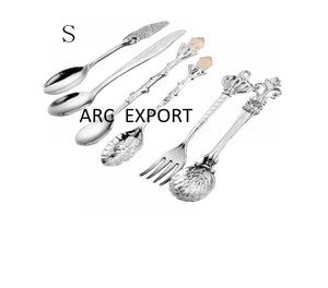 Black Luxury Unique Designing Silverware Cutlery Set New Stylish Modern <b>Spoon</b> Fork & Knife Set With Leaf Handle For <b>Serving</b> - Product Image 3