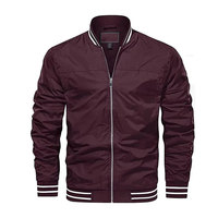 Blouson Bomber Homme Hiver Personnalisable Léger en Mélange de Laine et Toile, Coupe-Vent Décontracté d'Extérieur avec Col Montant et Revêtement Frontal