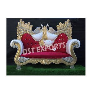 Sofá sin espalda para escenario árabe Mehndi, conjunto de sofá de escenario musulmán Walima, conjunto de sofá tallado de diseñador de boda - Product Image 3