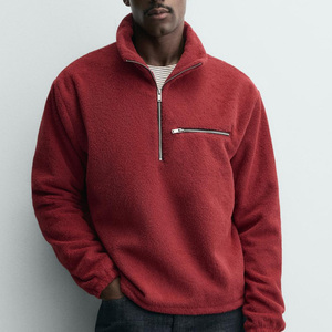 Tissu en coton/polyester pour un ajustement décontracté, service OEM, vente en gros, sweat-shirt pour homme à manches longues avec col montant et fermeture éclair - Product Image 6