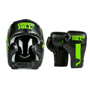 Ensemble de boxe personnalisable en cuir de vachette, comprenant des gants thaïlandais de 12 oz avec fermeture à lacets et protège-tête, équipement d'attaque MMA - Product Image 3