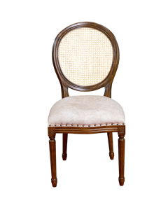 Ensemble de table basse moderne du milieu du siècle en bois de caoutchouc noyer de qualité supérieure chaise à dossier en rotin Louis meubles de salon confortables - Product Image 4