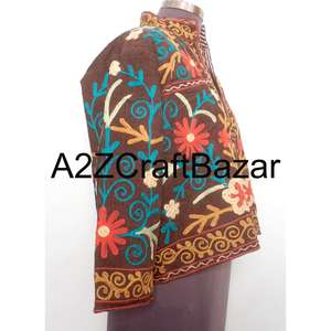 Vêtement d'extérieur traditionnel de mode ethnique, veste en coton non tissé respirant de qualité supérieure, brodée, pour l'été et l'automne, vente en gros - Product Image 5