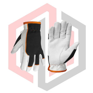 Gants de mécanicien en cuir, anti-vibration, antidérapants, poignet en tricot, protection des mains, cuir fendu personnalisé - Product Image 3