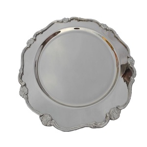 จานชาร์จมาตรฐานสูงสำหรับบ้านโรงแรมร้านอาหารห้องครัวการจัดเลี้ยงอาหารโลหะเคลือบด้วยผงสีชมพู - Product Image 6