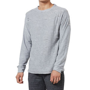 Precio al por mayor de alta calidad de peso pesado etiqueta personalizada bordado impreso hombres 100% algodón desgastado sudadera logotipo personalizado - Product Image 1