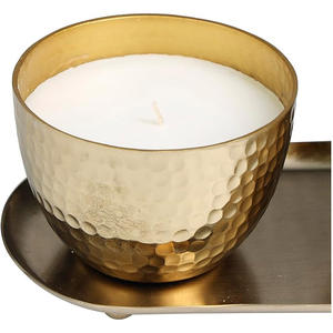 Bougeoir en métal design élégant forme ronde martelé design profond pot de cire bougie votive pour la maison et les festivals lumière - Product Image 3