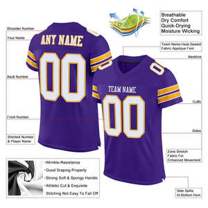High Strength American Football Jersey Custom Lightweight Quick Dry Breathable Uniform for Youth Team <b>Schools</b> Clubs - Product Image 2