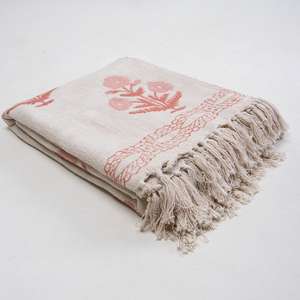 Light Pink & <b>White</b> Color Printed Cotton <b>Throws</b> Home Decor Wholesale <b>Throw</b> for Living Room Decor Sofa Decor Sofa <b>Throw</b> - Product Image 4