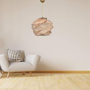 Beige Ruche Lustre Pendentif Lumière Moderne Pendentif Luminaires Lustre Industriel Art Déco Pendentif En Or - Product Image 4