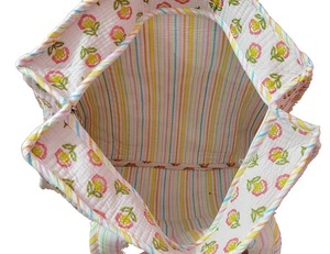 กระเป๋าผ้าคอตตอนทรงดัฟเฟิลกระเป๋าสะพายไหล่มีซิปกระเป๋าโท้ทพิมพ์ลาย - Product Image 5