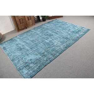 Alfombra Vintage de 5.9x8.9 pies (179x270 cm), Alfombra Turca con Borde Azul - Product Image 2