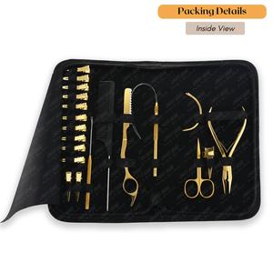 Kit de herramientas de extensión de cabello dorado personalizable, alicates rizador de cuentas, peine de separación, aguja de tracción, clips de aguja para extensiones de cabello - Product Image 5