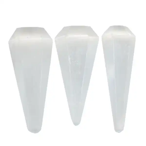 Wholesale Natural Selenite Gemstone Dowsing Crystal <strong>Pendulum</strong> Bulk White Selenite Crystal Faceted <strong>Pendulums</strong> Reiki <strong>Chakra</strong> for Sale - Product Image 6