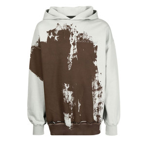 Sweat à capuche à manches longues délavé à l'acide pour hommes, tissu confortable imprimé de style unique avec logo brodé pour l'hiver - Product Image 1