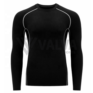 Camiseta de entrenamiento de gimnasio activo para hombre, Top corto ajustado de secado rápido para Yoga, Fitness, ropa deportiva de manga larga - Product Image 2