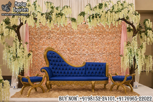 Fabricante y Exportador de Conjuntos de Sofás de Madera Tallada Estilo Italiano para Parejas de Novios, Muebles de Lujo para Eventos - Product Image 6