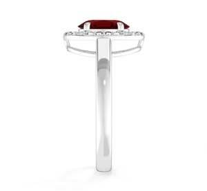 Bague en argent sterling 925 sertie de grenat, forme ovale, fantaisie, mariage, fête, classique, tendance, unisexe - Product Image 3