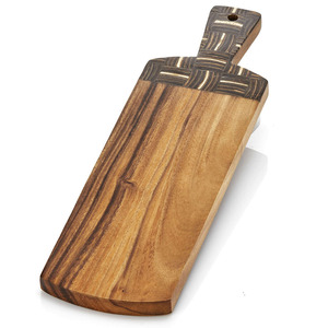 Planche à découper écologique en bois de Suar avec incrustation de coquille de noix de coco 45 cm, planche à fromage en acacia de qualité alimentaire pour la cuisine domestique - Product Image 2