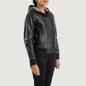 New Winter Collection Zipper and Hooded <b>Women</b> Leather <b>Jackets</b> <b>Lightweight</b> Breathable <b>Women</b> Winter <b>Jackets</b> - Product Image 2