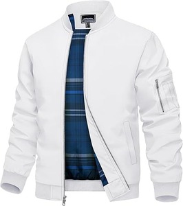 Veste de bombardiers de vol hip-hop d'hiver de marque personnalisée avec nouveau logo de service OEM, ourlet côtelé à col côtelé debout pour hommes - Product Image 4