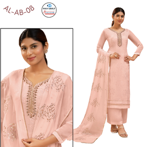 Bellamente elaborado semicosido indio pakistaní poliéster festivo étnico Kurta fiesta-ropa digna para todas las ocasiones - Product Image 6