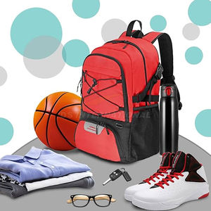 Sac à dos de basket-ball tout-en-un avec porte-ballon séparé, compartiment à chaussures ventilé et poche d'hydratation pour les athlètes - Product Image 3