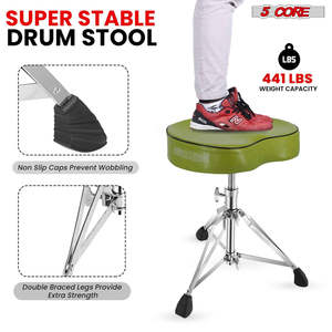 5 Core <b>Drum</b> Throne 4 Padded Guitar Stool Drummer Chair Adjustable Musician Seat - Product Image 5