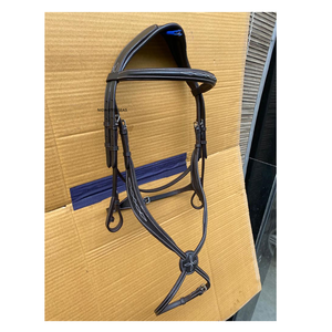 NIDA Brida anatómica de cuero de búfalo indio negro sin flash Brida de caballo ecuestre Premium cómoda y duradera - Product Image 5