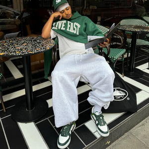 Pantalon de survêtement évasé pour hommes pantalon de jogging large en coton lourd personnalisé Streetwear coupe ample OEM fournisseur en gros d'usine - Product Image 5