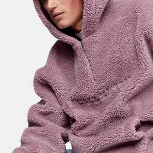 Manteau d'hiver de haute qualité pour hommes Sherpa polaire à capuche motif imprimé berbère épais veste ample Zip personnalisable Logo broderie OEM - Product Image 3