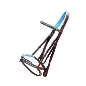 2025 OEM EQUESTRIAN HORSE BRIDES EN CUIR ANGLAIS COLLIER HALTER HEADSTALL TRESSÉ RÉGLABLE LOGO PERSONNALISÉ COULEUR MARRON - Product Image 1