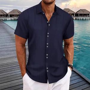 Ropa de calle transpirable Camiseta de cuello redondo de gran tamaño Moda informal Ropa de alta calidad Hombre Camiseta de manga corta Verano - Product Image 3