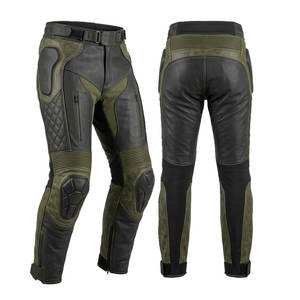 Pantalon de moto en cuir pour homme de haute qualité avec tissu respirant, doux et résistant, confortable à porter et doté de caractéristiques de sécurité - Product Image 1