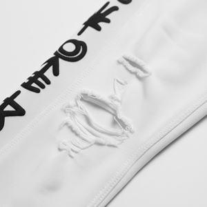 Custom Men Midweight Canvas 100% Cotton Track Pants Side Stripe Graphic Ripped Knee <b>Stacked</b> <b>Joggers</b> Eco-Friendly Winter - Product Image 5