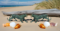 Panthère en laiton écologique Statue de léopard Figurine maison bureau jardin décor cadeau pour pendaison de crémaillère Pâques Diwali table
