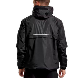 Nuevo diseño personalizado impermeable al aire libre rompevientos chaqueta de media cremallera con capucha poliéster Nylon Moto senderismo Casual chaqueta para hombre - Product Image 2