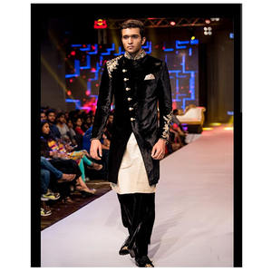 2023 última colección Sherwani de boda de seda tradicional para niños de todos los tamaños de talla grande diseñador novio Kurta ropa de boda Shervani - Product Image 3