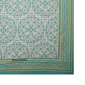Jaipuri-sábana de algodón con estampado de pantalla, tamaño de 108x108 pulgadas, 1 sábana y 2 fundas de almohada, venta al por mayor - Product Image 4