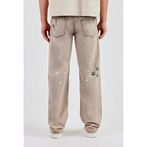 Pantalones Vaqueros de Mezclilla para Hombre, Nuevos, Corte Regular, Ajuste Recto, Casuales, con Logotipo Personalizado, Lavado Claro - Product Image 6