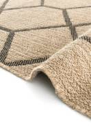 Alfombra personalizada de yute festoneado, diseño hexagonal de Sisal, alfombra personalizable, café lechoso, alfombras frescas negras, decoración del hogar